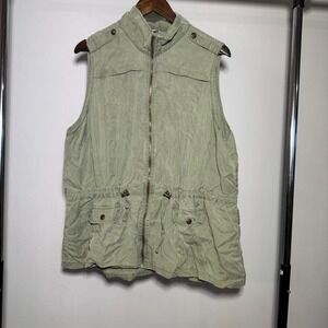 Cato Khaki Green Vest With Multiple Pockets and Adjustable Waist Size 22/24W